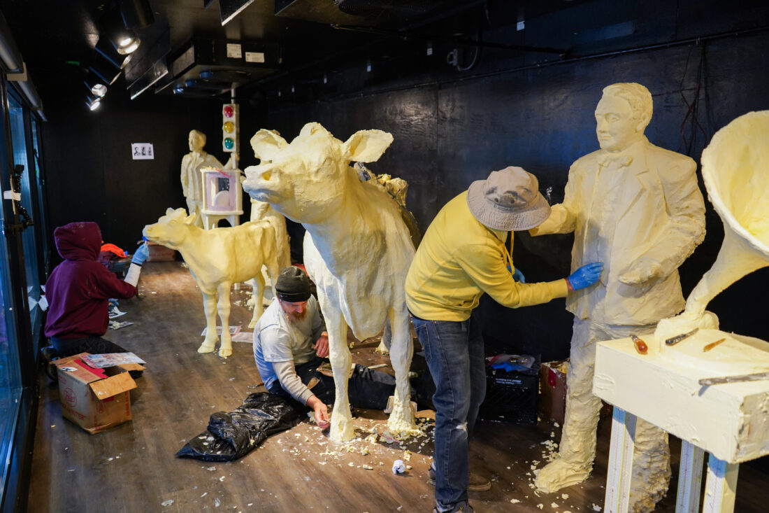 Spread the news Butter sculpting begins at the Ohio State Fairgrounds